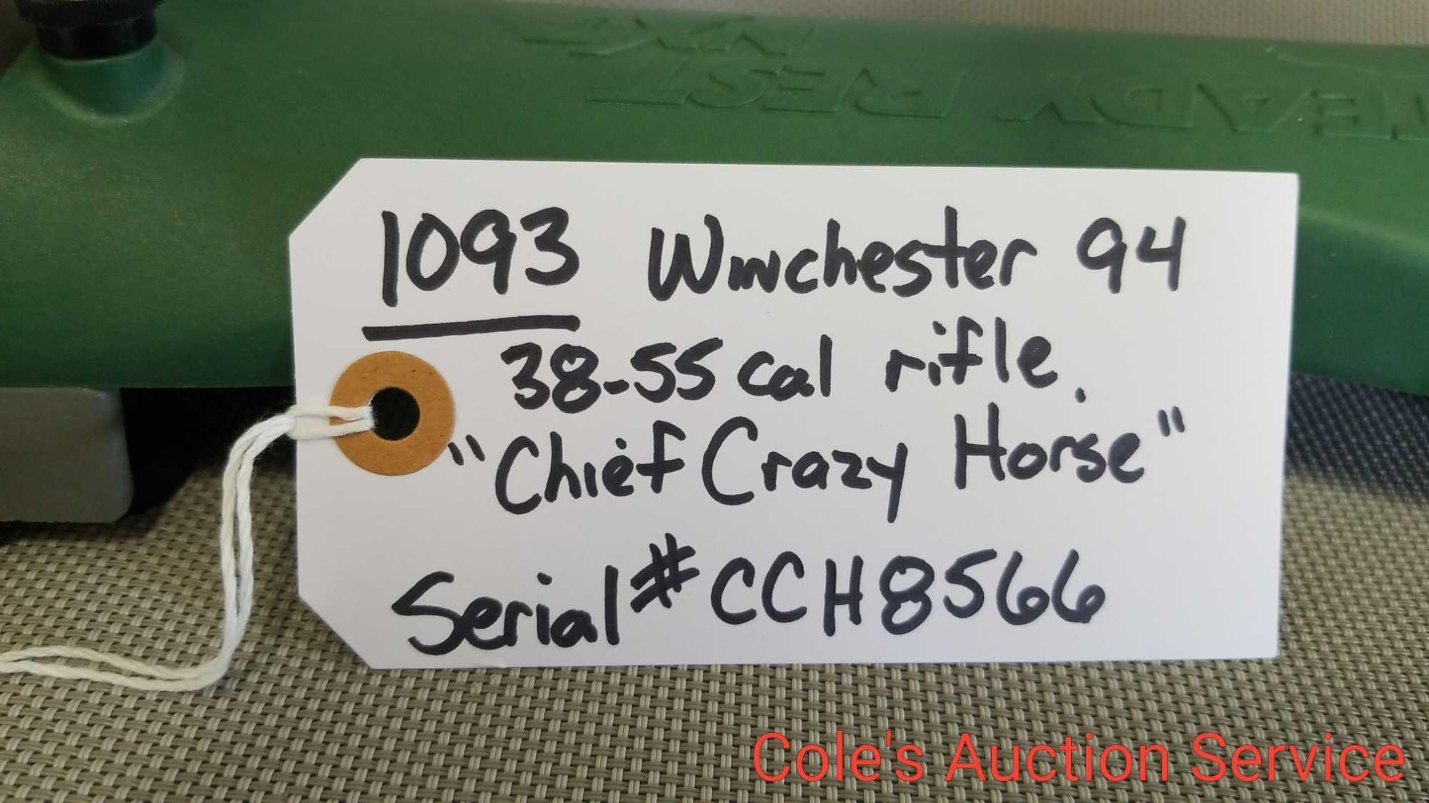 Winchester model 94 38-55 caliber rifle. Chief crazy horse commemorative that appears to be brand