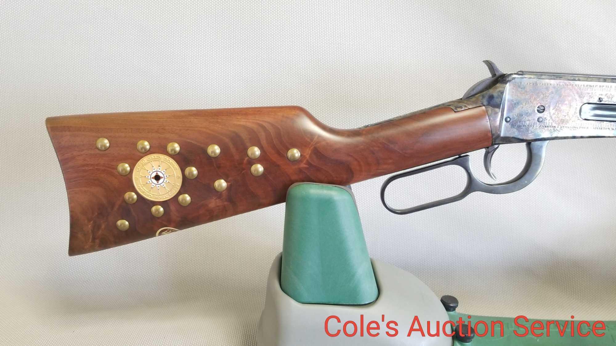 Winchester model 94 38-55 caliber rifle. Chief crazy horse commemorative that appears to be brand