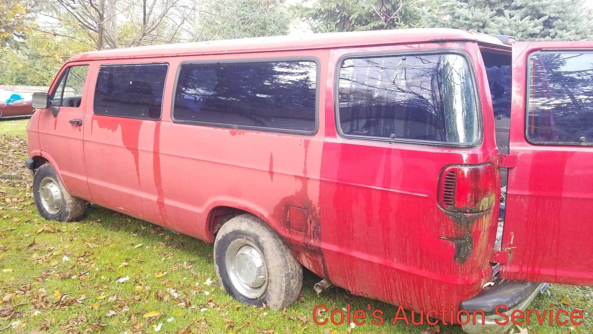 1997 Dodge B 3500 1 ton van. Ran and drove when parked a few years ago. See photos for details.