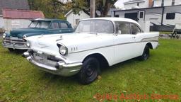 1957 Chevrolet Belair 2 door rolling chassis. Complete car minus engine and transmission, ready for