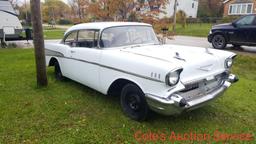 1957 Chevrolet Belair 2 door rolling chassis. Complete car minus engine and transmission, ready for