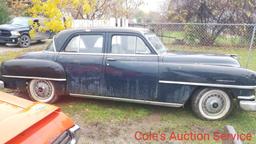 1952 Chrysler Windsor 4 door with Flathead 6 cylinder engine with clutch automatic transmission. Ran