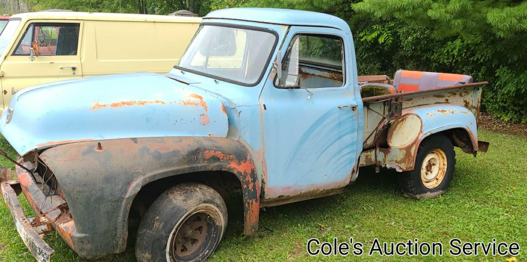 Vintage Ford truck in need of total restoration or a great parts vehicle. No title.