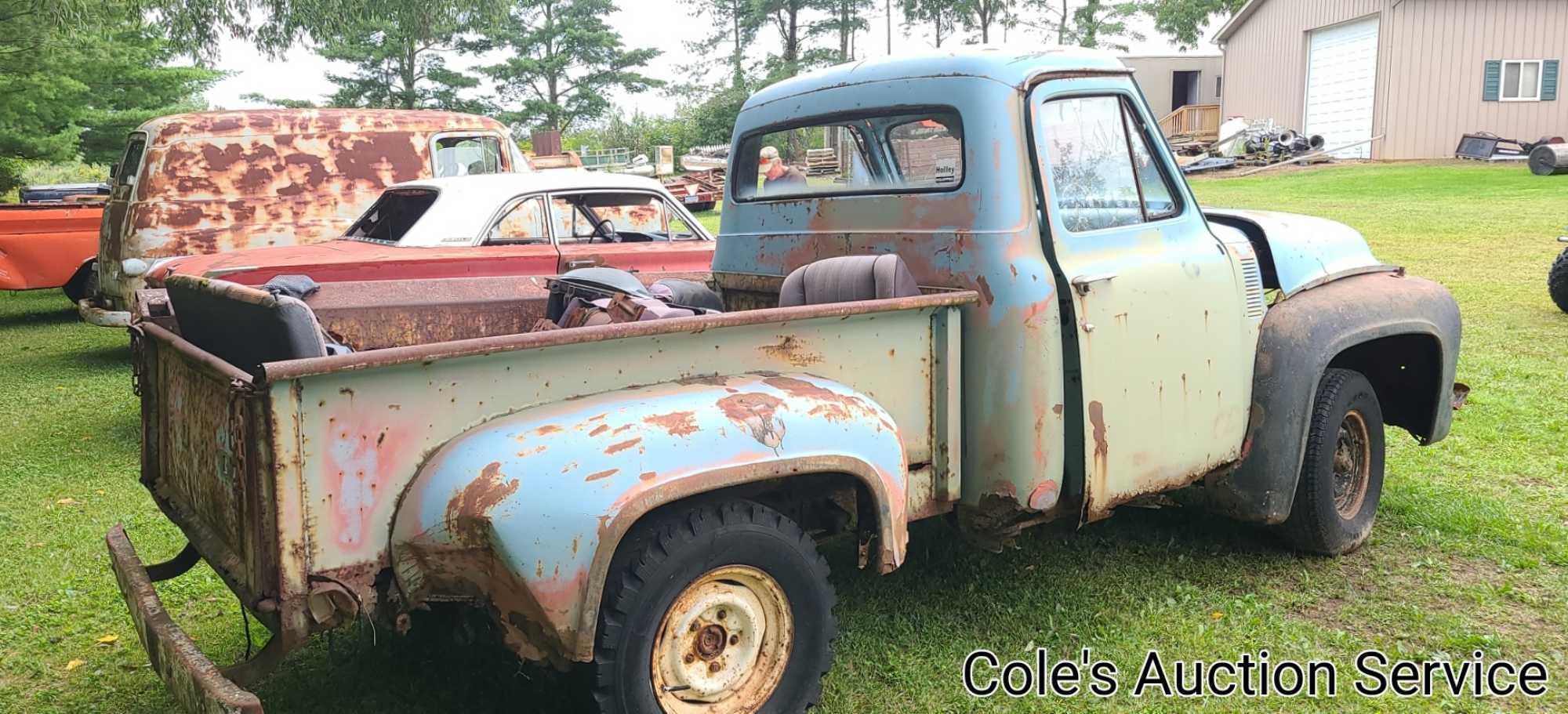 Vintage Ford truck in need of total restoration or a great parts vehicle. No title.