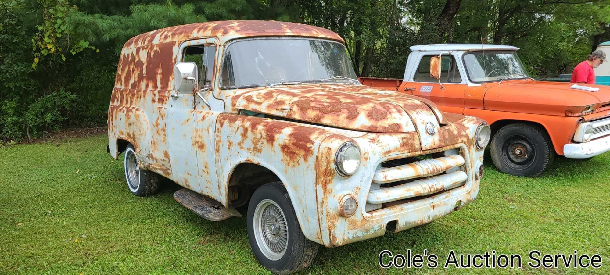 1956 Dodge sedan delivery truck. Solid rolling chassis restoration project from California with