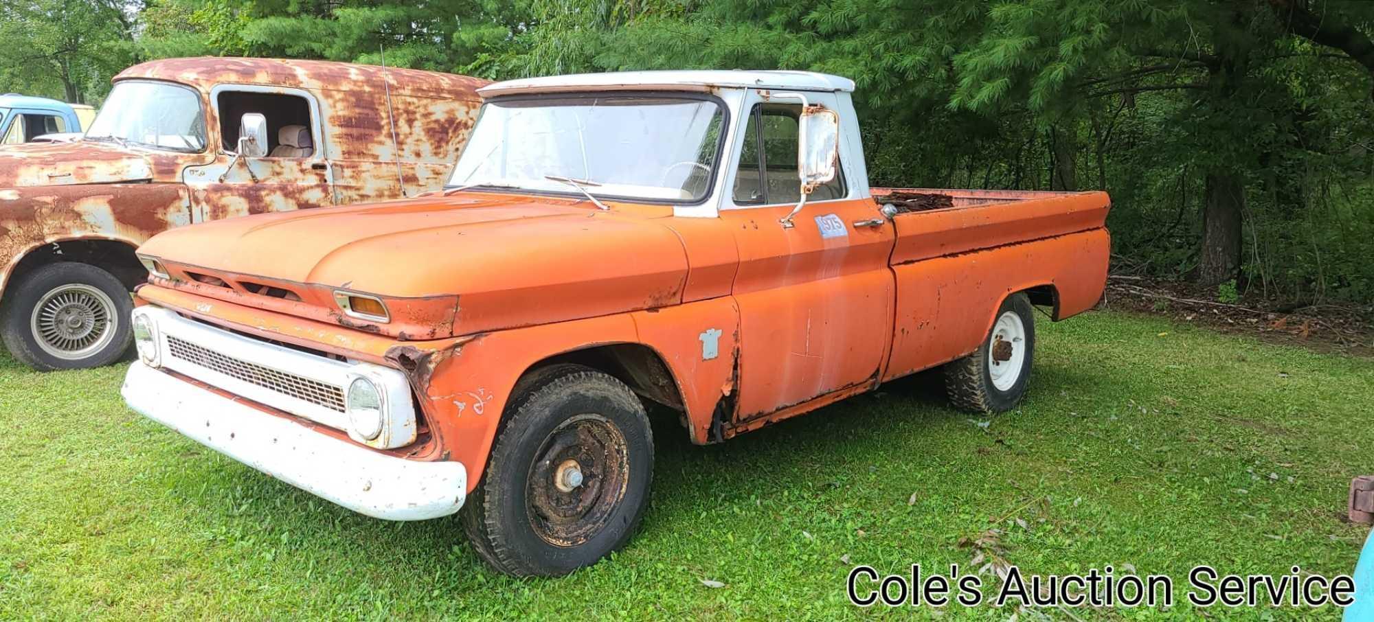 1963 Chevrolet C-10 pickup truck. Good solid restoration project. Odometer shows 87,000 mi. Odometer