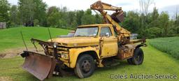 GMC 4000 utility truck. Ex-Consumers Power work truck with backhoe and snowblade. Unknown running