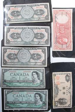 Lot: 7 pcs foreign currency