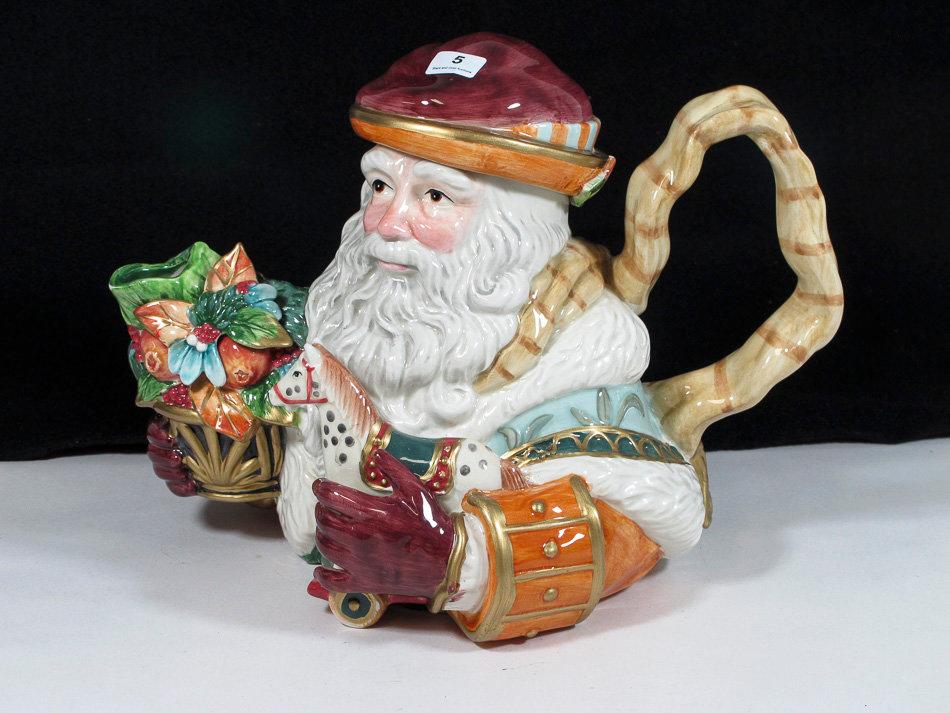 Fitz & Floyd Classics 7" Santa Teapot