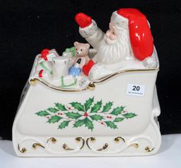 Lenox Holiday Sleigh Covered Candy Dish