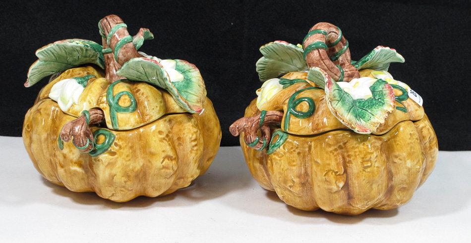 Pair of Fitz & Floyd Pumpkin Bowls