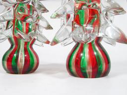 Lot of Two Glass Christmas Trees