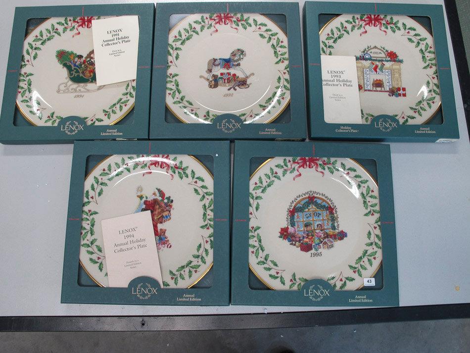 Lenox Limited Ed. Christmas Plates 1-5