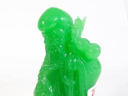 4" Jade Green Glass Oriental Figure