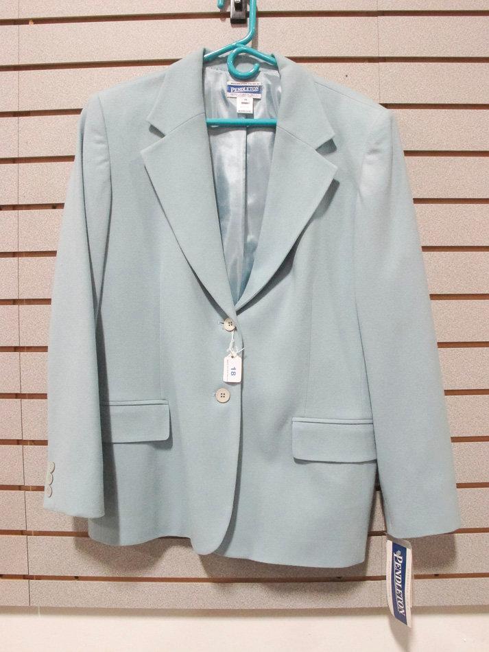 Pendleton Women's Virgin Wool Light Aqua Blazer, New w/ Tags