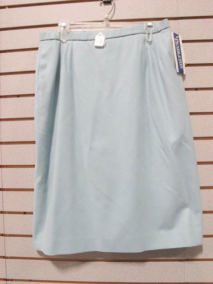 Pendleton Women's Virgin Wool Light Aqua Skirt, New w/ Tags