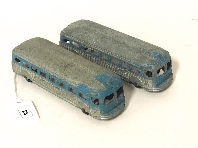 Lot Of 2 Tootsietoy Greyhound Buses