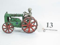 6" Arcade Cast Iron Tractor with Driver