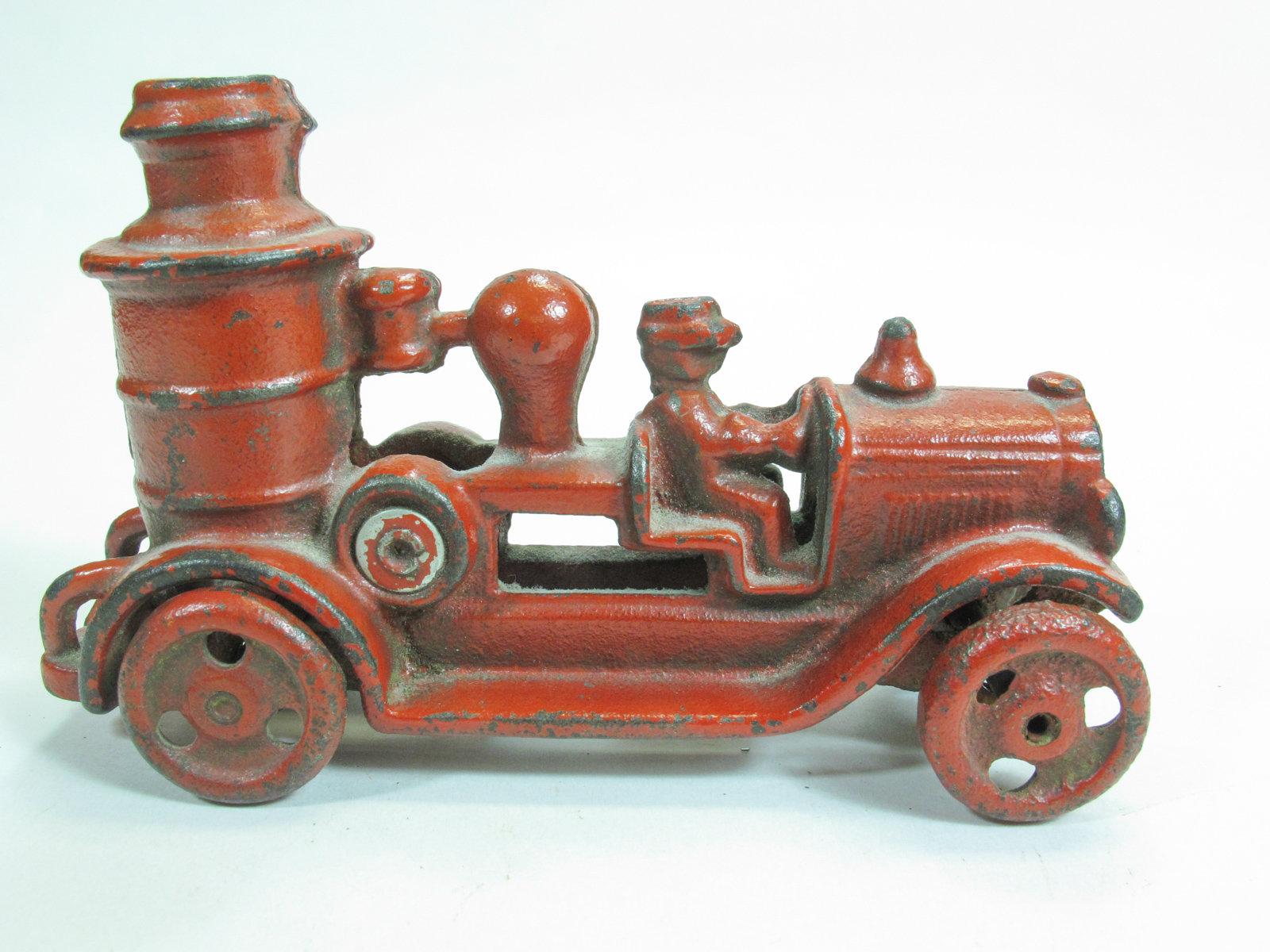 4-3/4" Cast Iron Early 1900s Fire Engine