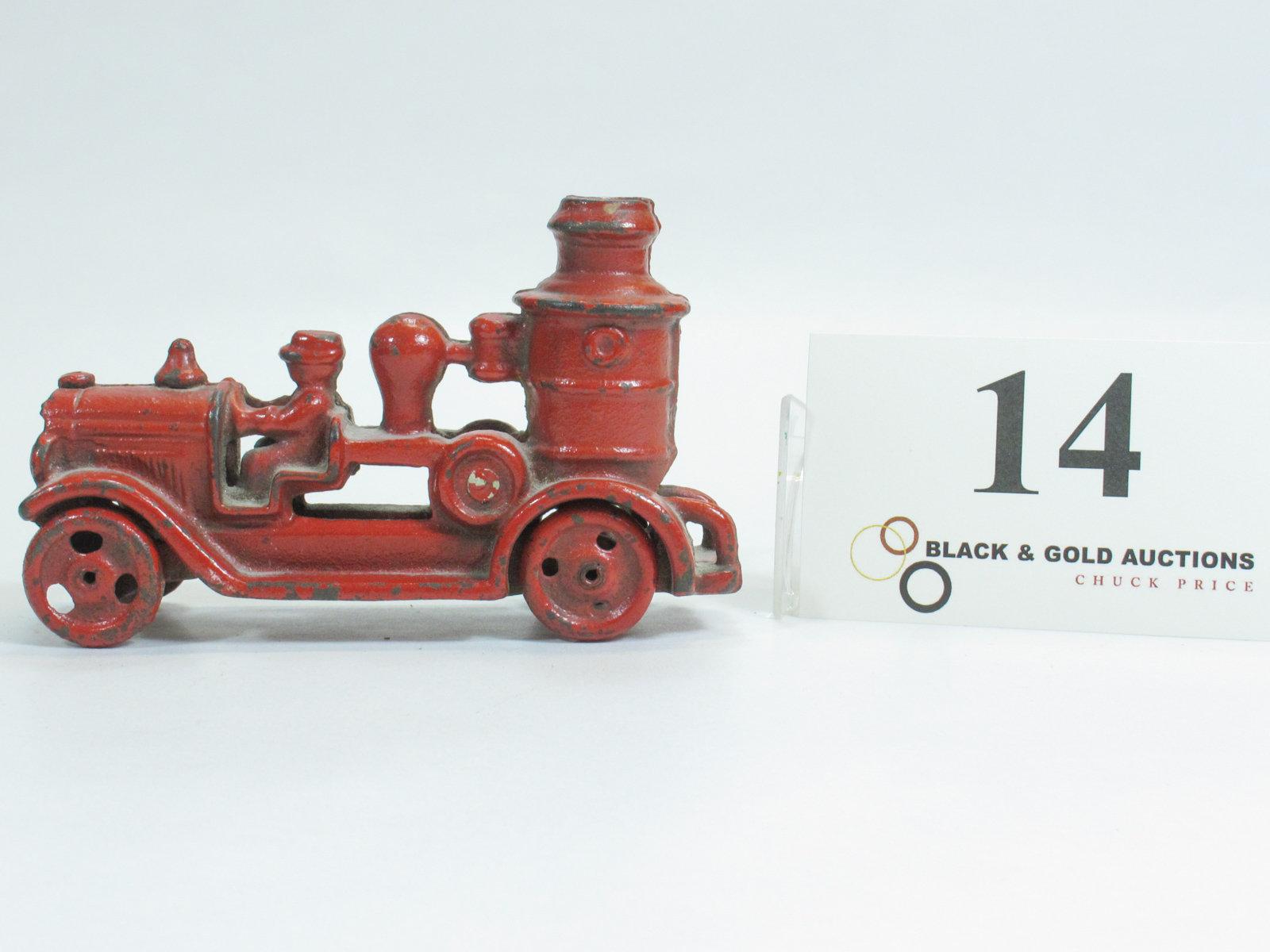 4-3/4" Cast Iron Early 1900s Fire Engine