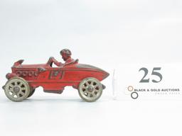 5-1/4" Cast Iron Boattail Race Car