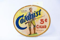 Colonist 5 cent Cigar oval sign, 2-sided