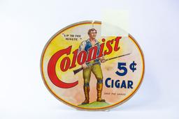 Colonist 5 cent Cigar oval sign, 2-sided