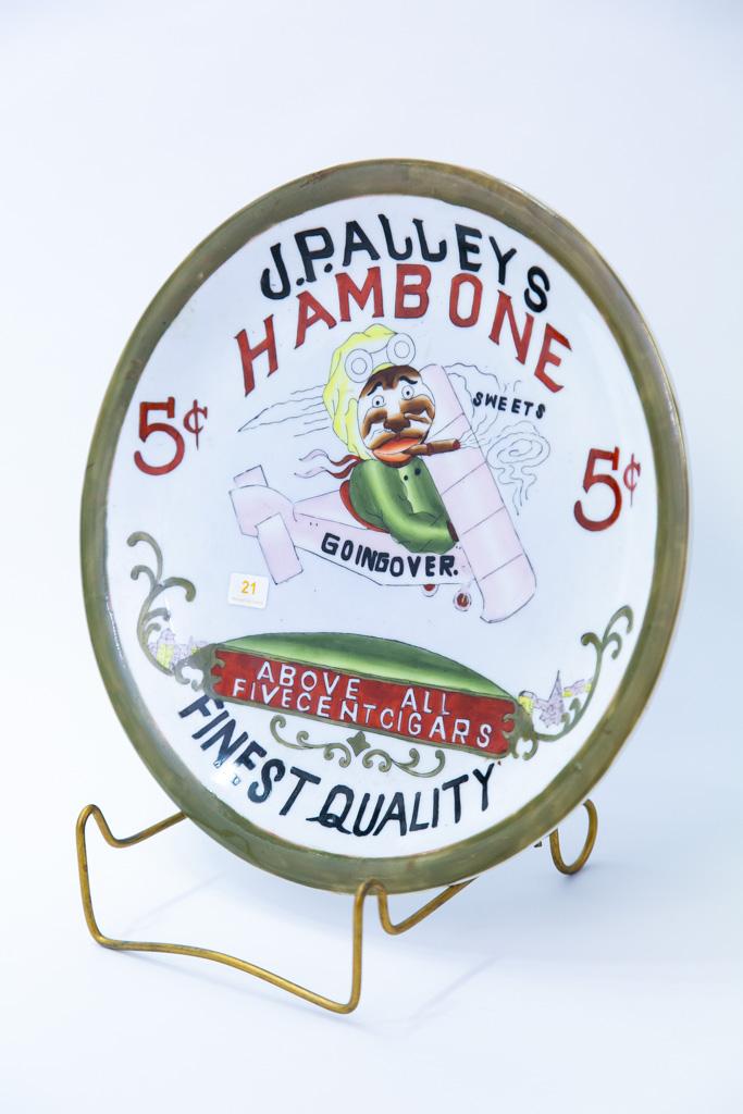 J.P. Alleys Hambone advertising plate