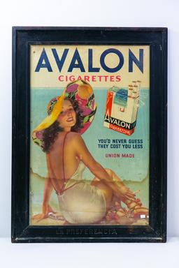 Large Avalon Cigarettes framed ad