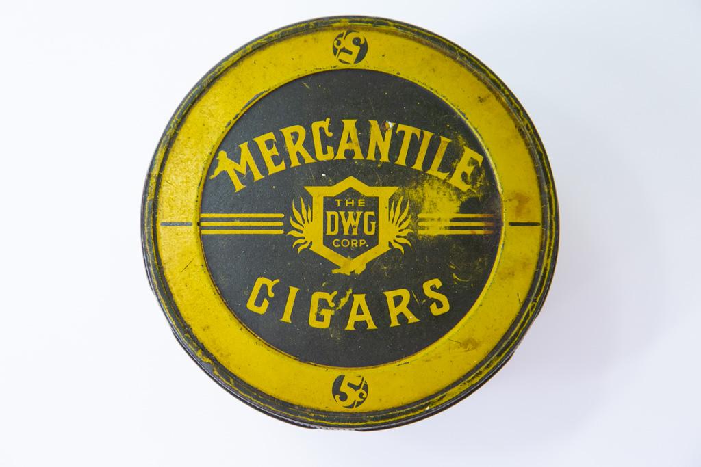 Amber glass Mercantile Cigars jar