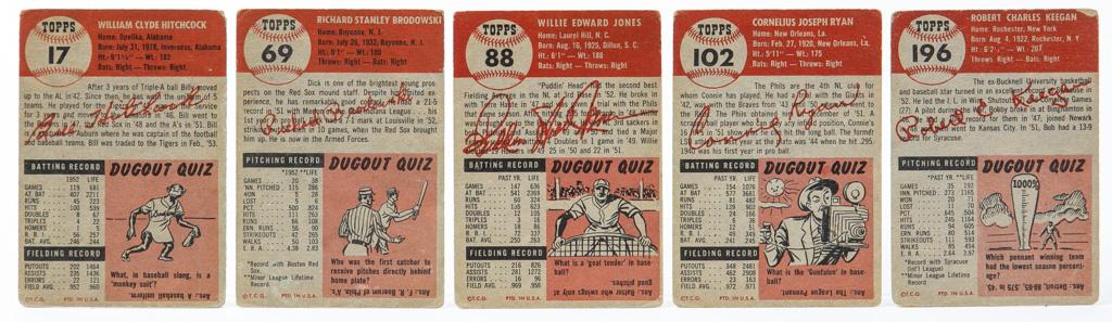 1953 Topps (5 card lot)