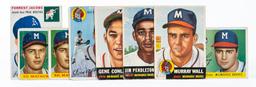 1953, 1954, 1955 Topps Eddie Mathews, commons, (8)