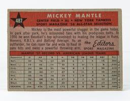 1958 Topps #487 Mickey Mantle All-Star card