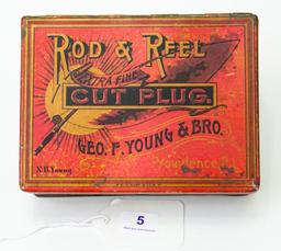 Rod & Reel cut plug tobacco tin