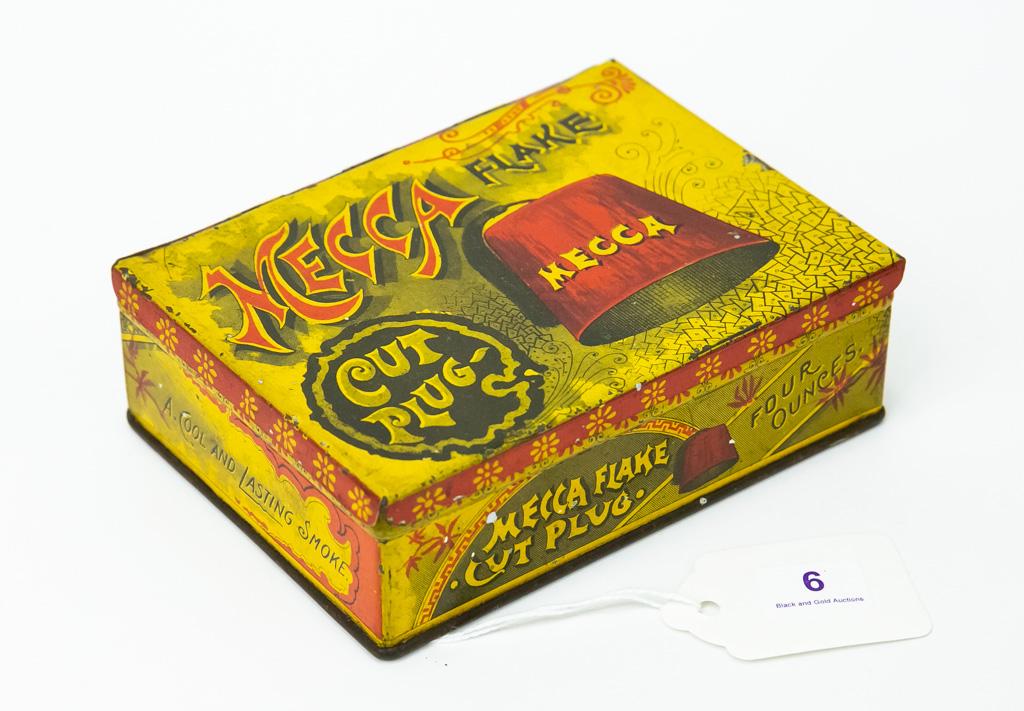 Mecca flake cut plug tobacco tin