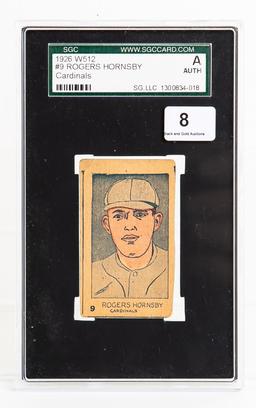 1926 W512 #9 Rogers Hornsby (HOF), SGC, Auth