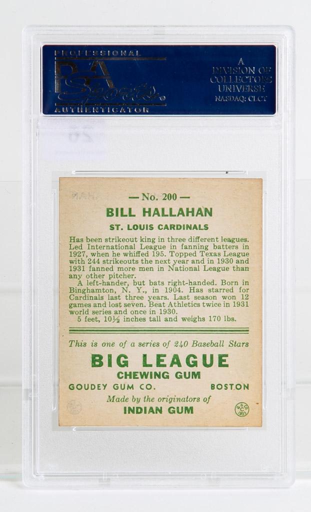 1933 Goudey #200 Bill Hallahan, VG-EX 4 by PSA