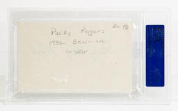 Packy Rogers Autographed Index Card, PSA/DNA