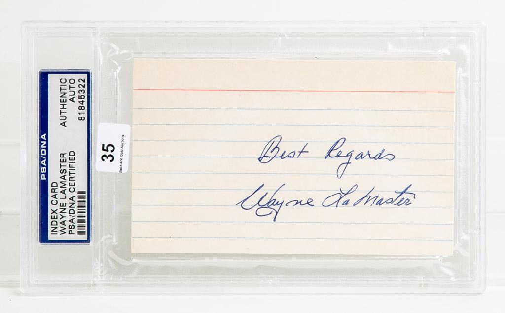Wayne Lamaster Autographed Index Card, PSA/DNA