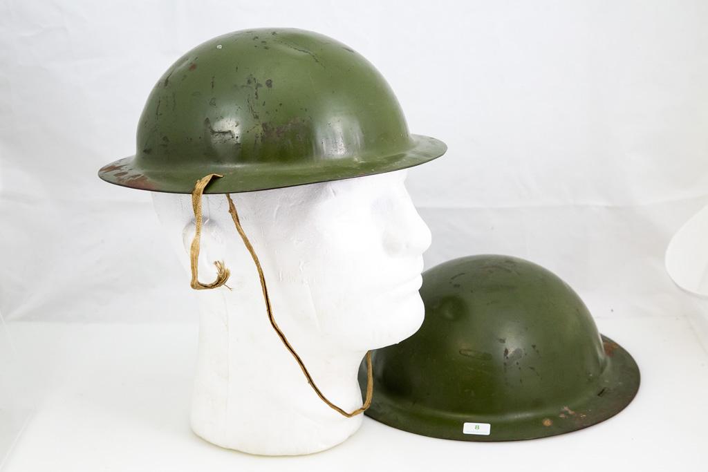 Lot of Two Small Metal Doughboy Helmets