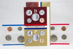 4 1980's U.S. Mint Uncirculated sets