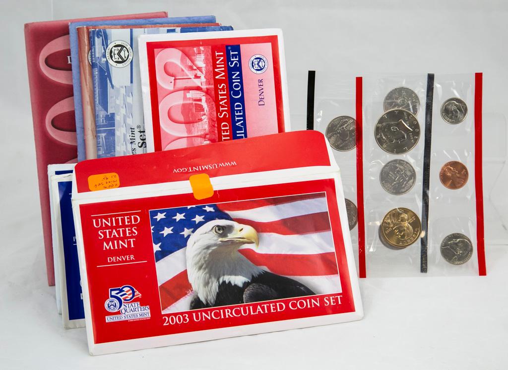 4 2000's U.S. Mint Uncirculated sets