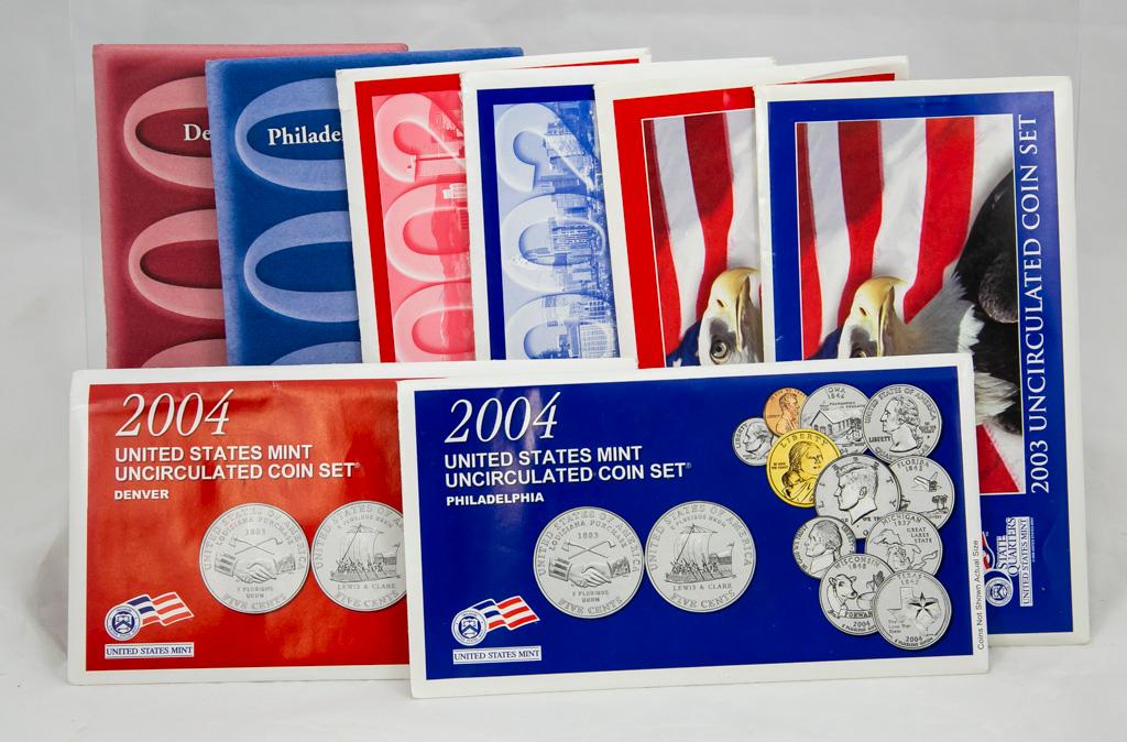 4 2000's U.S. Mint Uncirculated sets