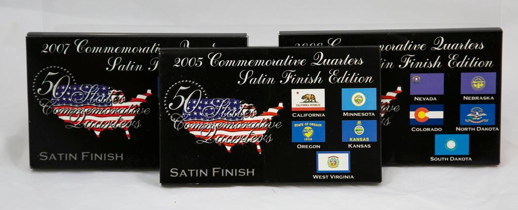 3 Satin Finish Commem. Quarter sets