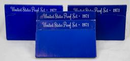 3 1970's U.S. Proof sets