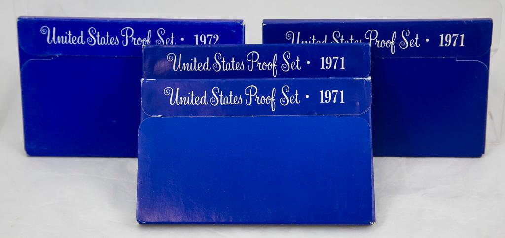 3 1970's U.S. Proof sets