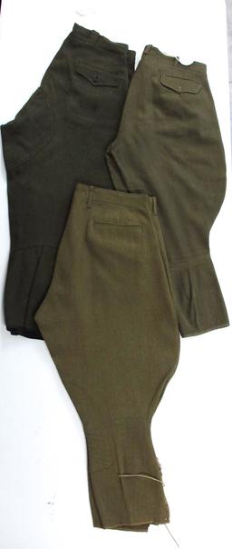 Three Pair WWI US Army Breeches