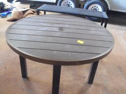 Metal Round Patio Table & Plant Stand
