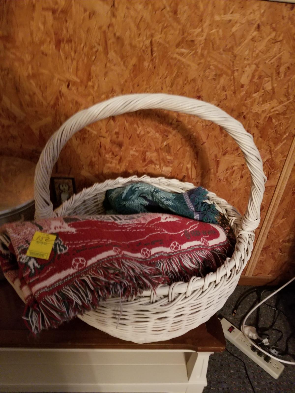 Wicker Basket & misc