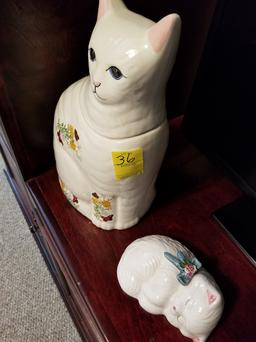 Cat Cookie Jar & Figurine